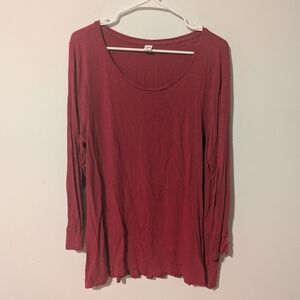 Old Navy Red Luxe Long Sleeve Scoop Neck Swing Tee Size XL